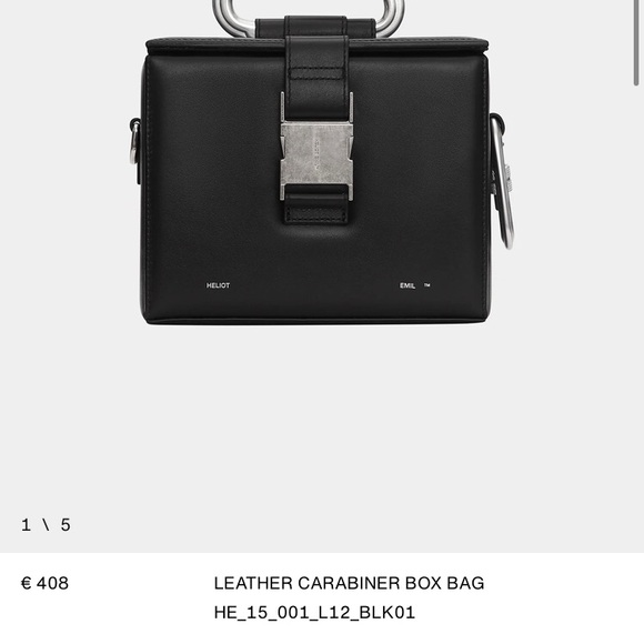 BNWT Heliot Emil Carabiner calfskin leather crossbody box bag - Picture 10 of 12